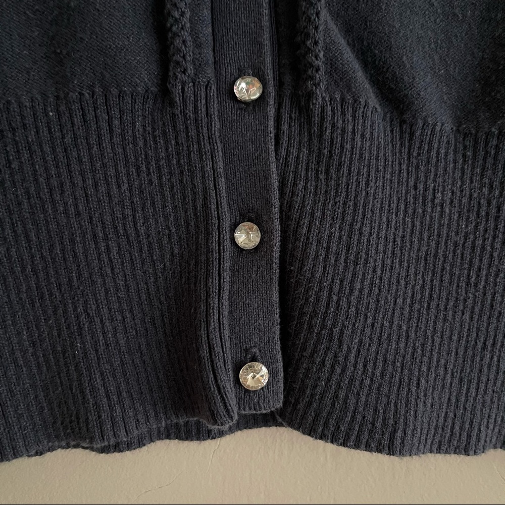 Guess Navy Rhinestone Button Cardigan - Picture 10 of 13